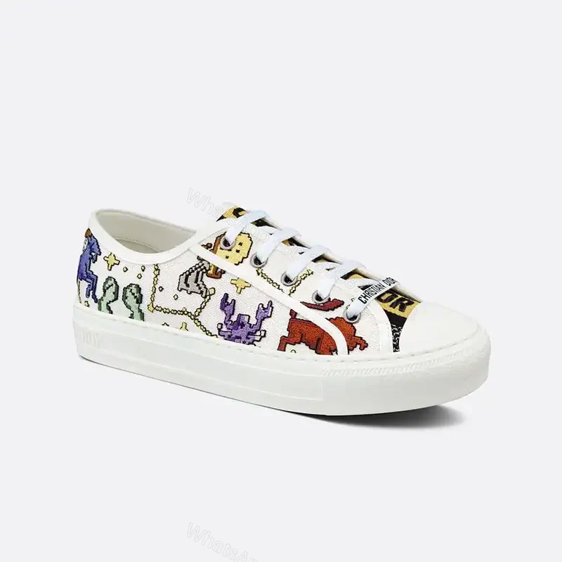 WALK’N’DIOR SNEAKERS WOMEN PIXEL ZODIAC EMBROIDERED WHITE – CD157 — view 1
