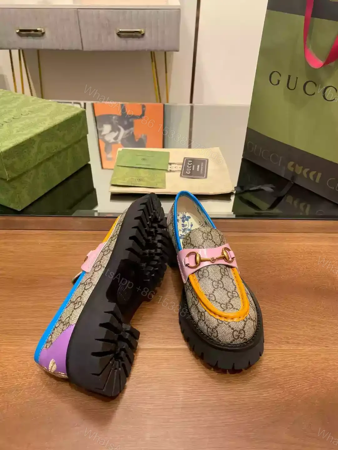 View 4 of GG MONOGRAM-EMBELLISHED LOAFERS – LDG21