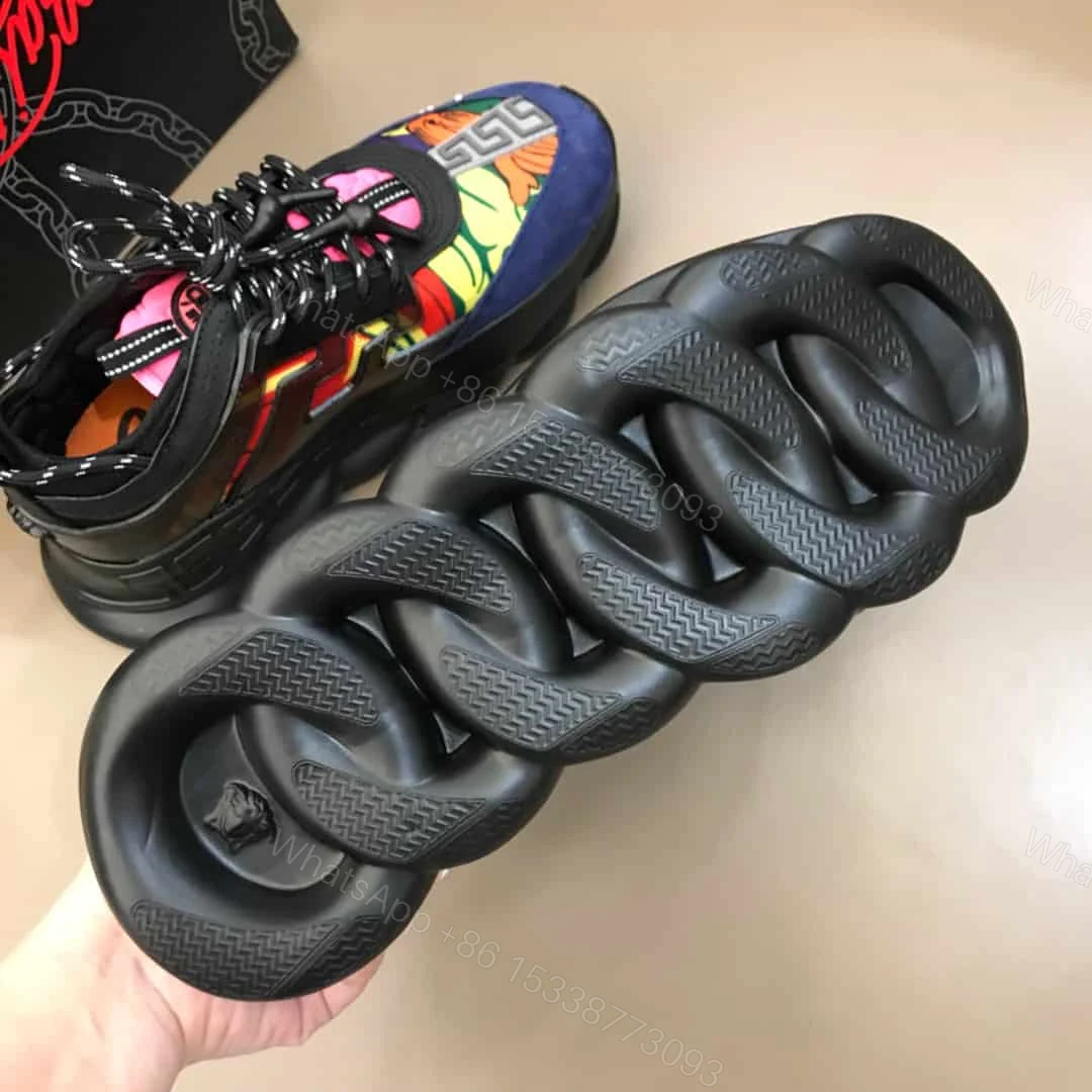 View 3 of VERSACE BLACK AND MULTICOLOURED CHAIN REACTION SNEAKERS – VS8