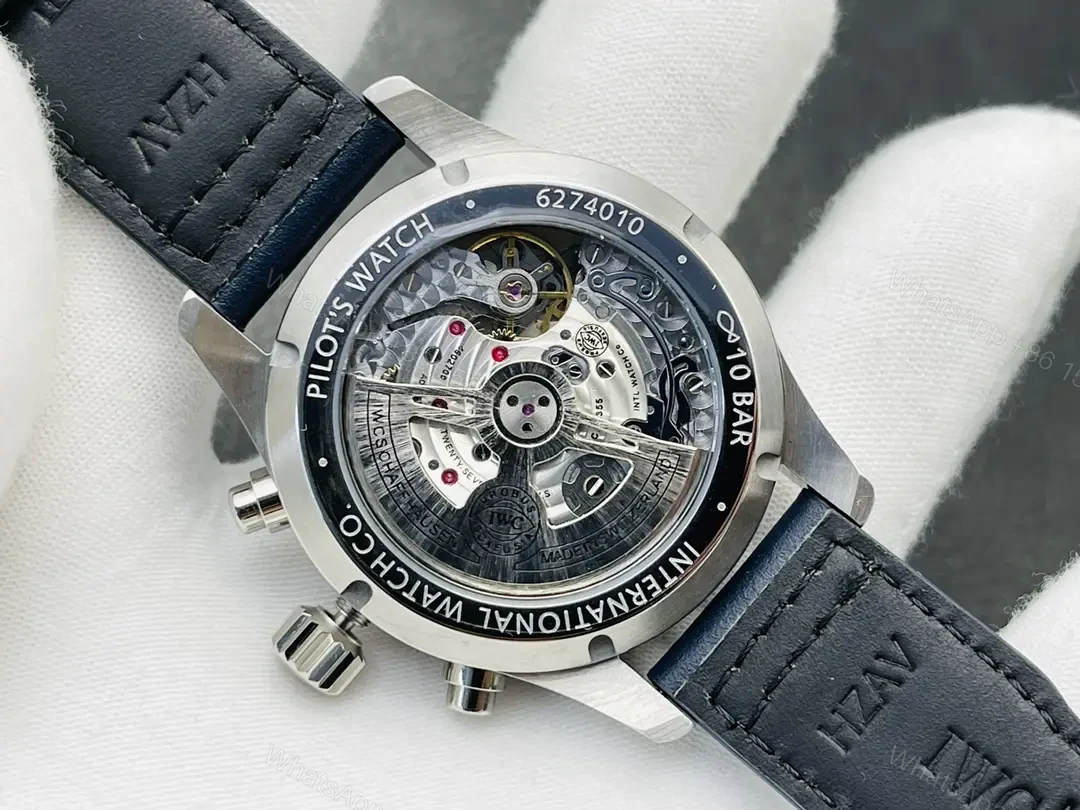 View 7 of IWC Pilot IW38810 Watch Blue Dial Leather Strap Ultimate 41MMIWC-IW38810-BLU41