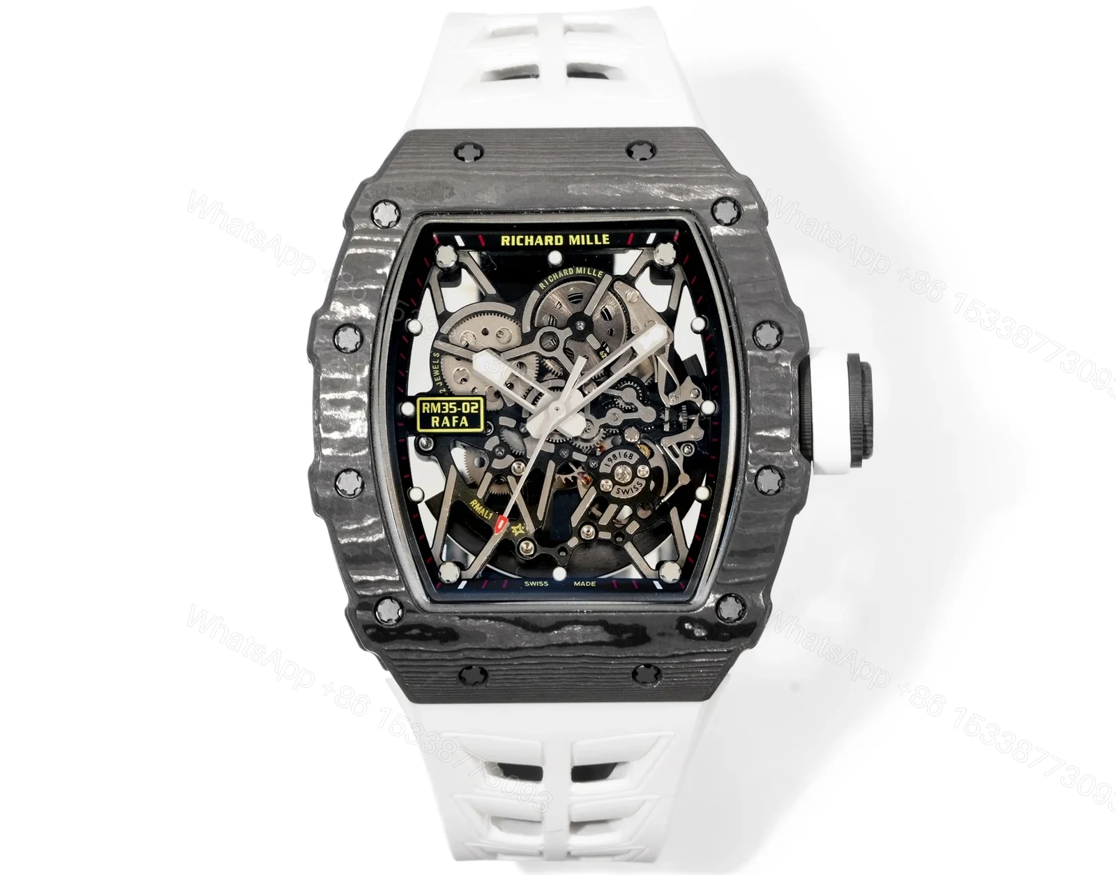 Richard Mille RM35-02 Rafael Nadal Automatic Skeleton Watch NTPT Carbon Fiber Black Red Dial RMAL1 Movement Premium Edition RM35-02-RN-NTP-BRD — view 1