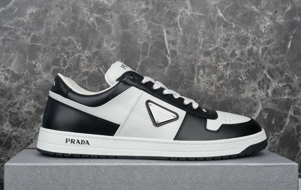 View 7 of Monochrome Prada Leather Sneakers â€“ All-Day Comfort