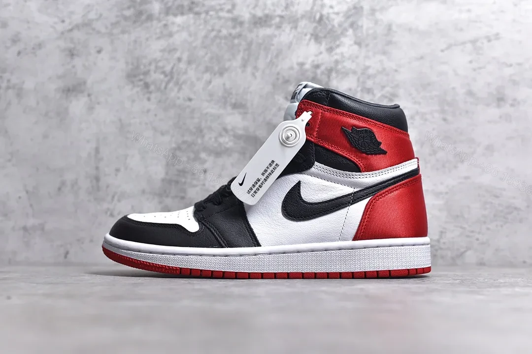 Air Jordan 1 Retro High Satin “Black Toe” Reps — view 1