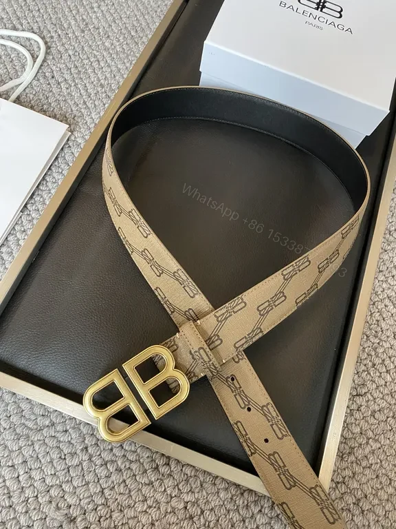 View 6 of Taupe Calfskin Monogram Belt â€” Gold Buckle, Designer-Inspired Luxury