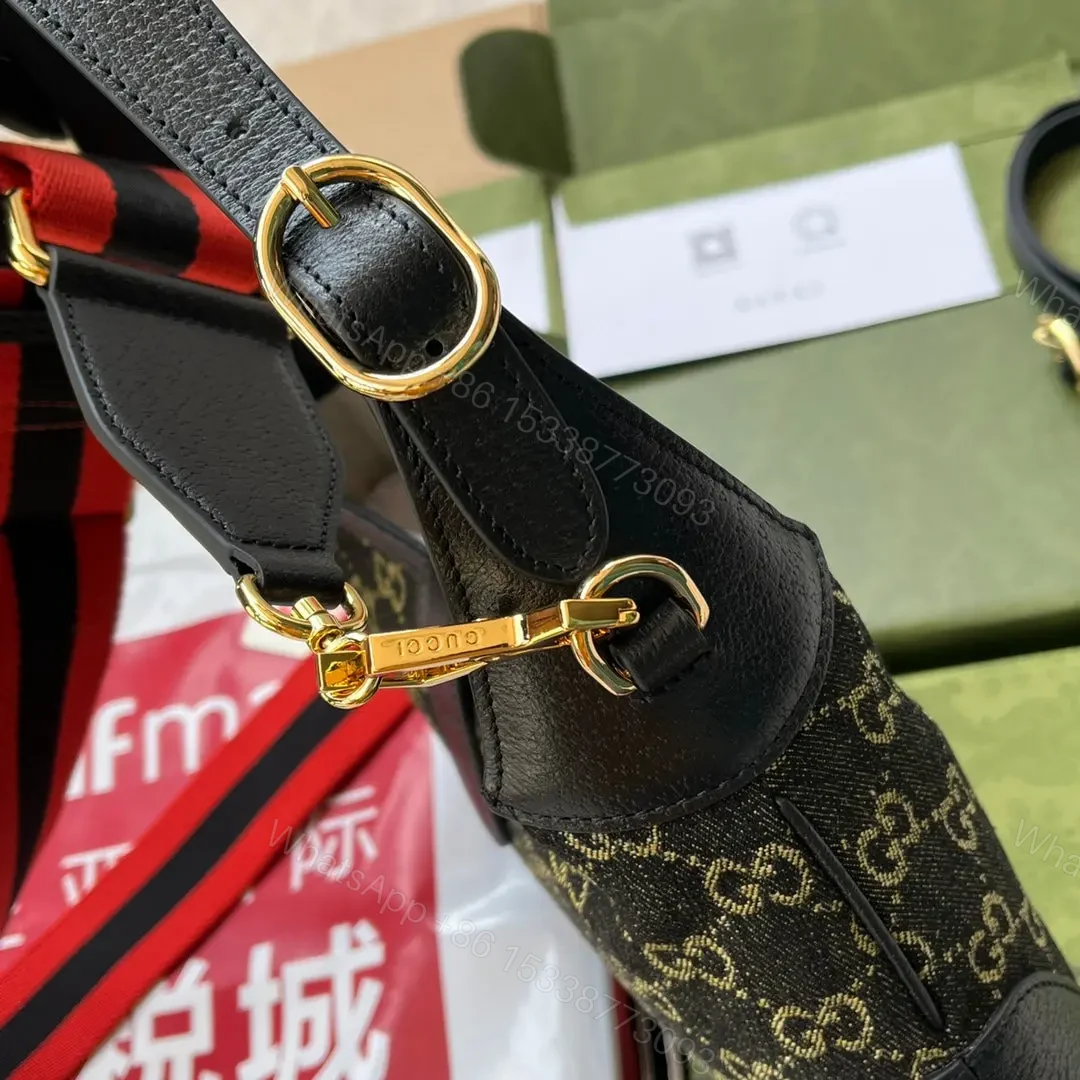 View 4 of JACKIE 1961 SMALL HANDBAG IN BLACK YELLOW DENIM