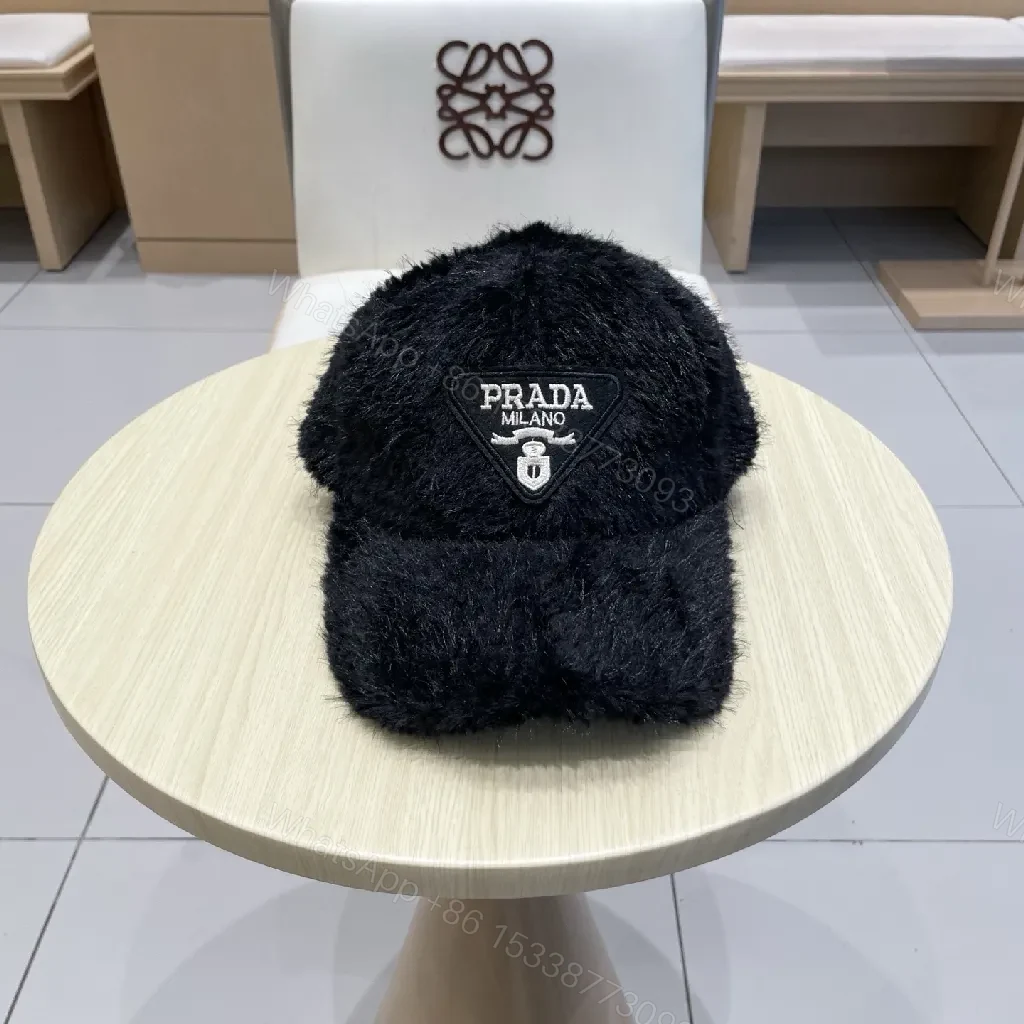 View 2 of Black Faux-Fur Visor Cap | Luxe, Structured Style, Warmth