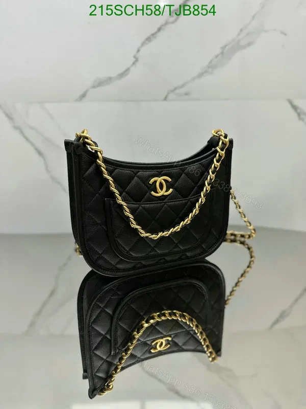 View 5 of Chanel 24S Black Hobo Bag in Genuine Leather EZ2584