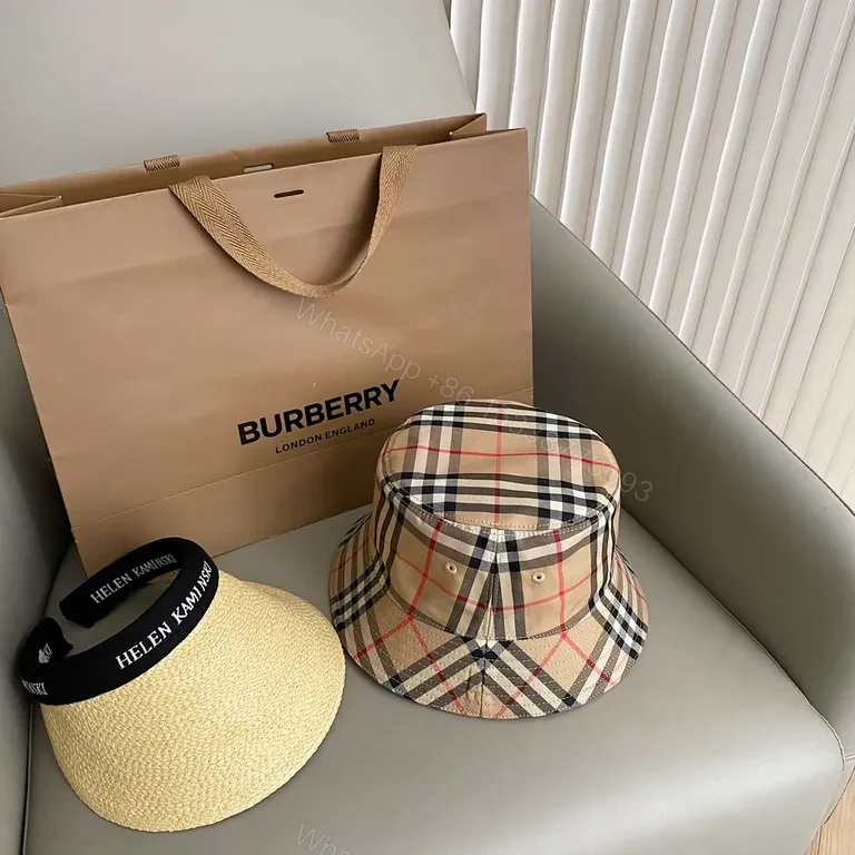 View 8 of Beige Plaid Bucket Hat â€” Premium Cotton Twill, Iconic Check Pattern
