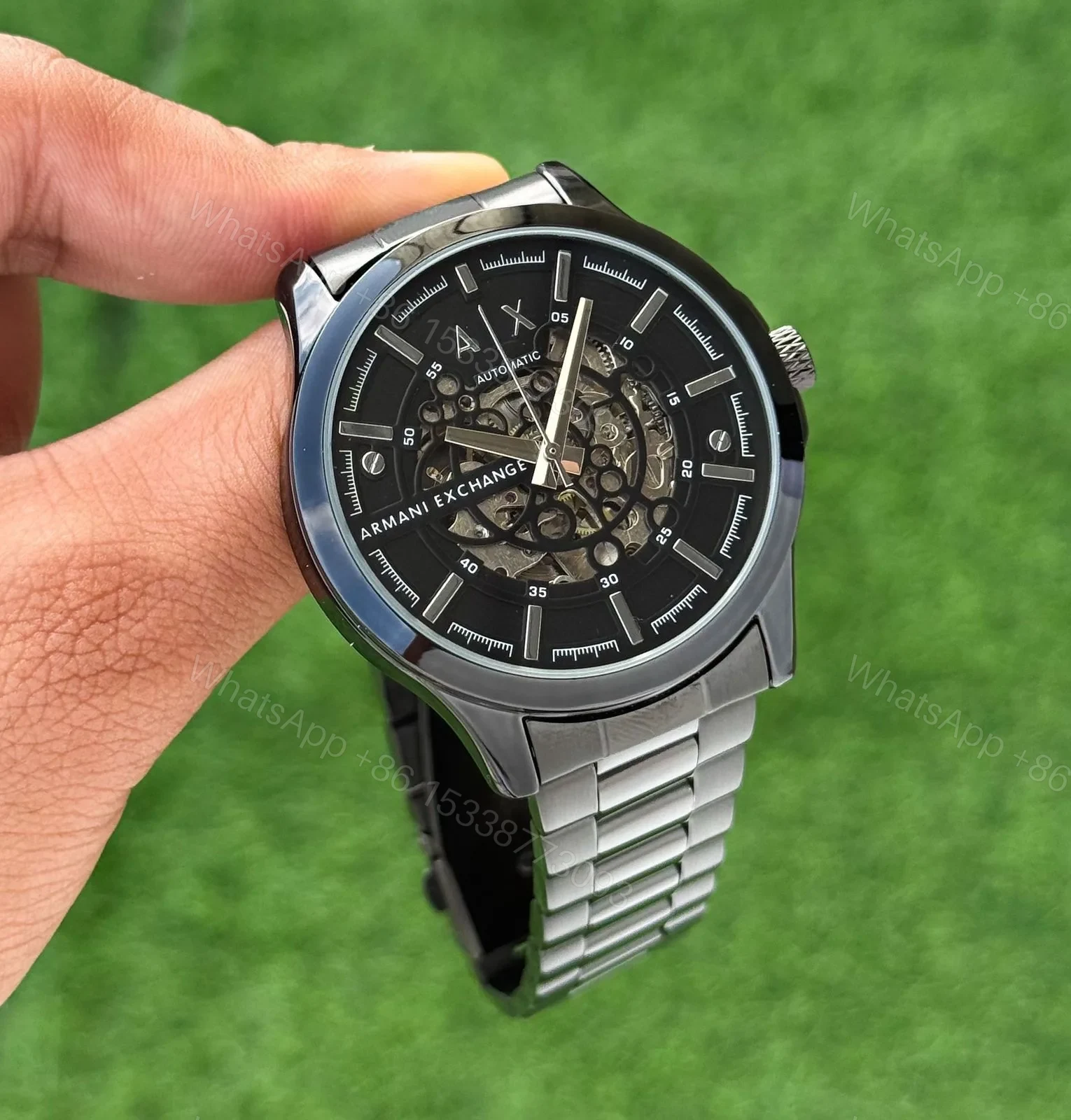 Armani Exchange Automatic Black Skeleton — view 1