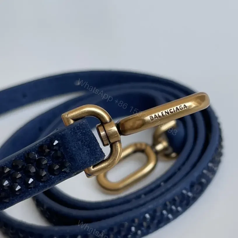 View 17 of 高仿Balenciaga*Hourglass系列沙漏包滿鑽深藍色XS