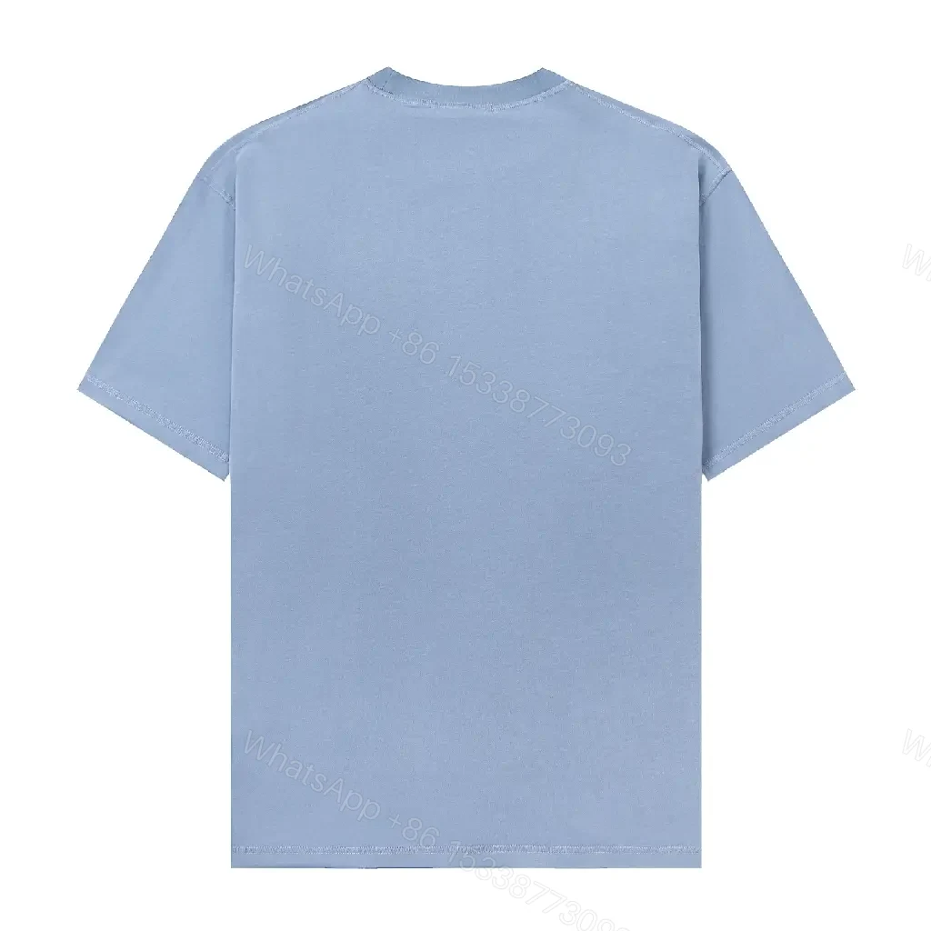 View 4 of Light Blue Cotton Tee, Casual, Stone Island Tag Shirt