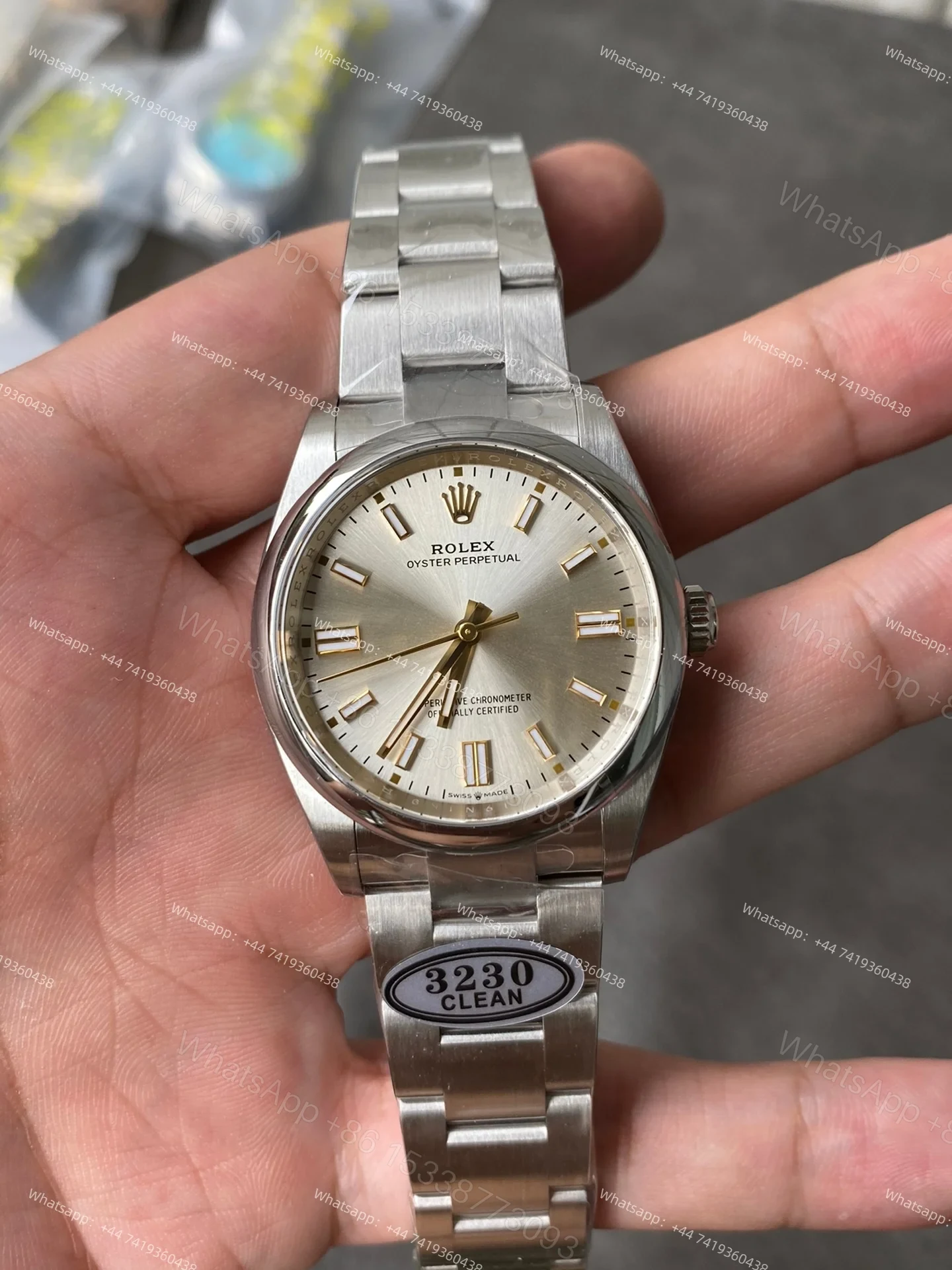 View 4 of Rolex Super Clone Oyster Perpetual M126000-0001 Silver Dial 36MM 3230 Movement