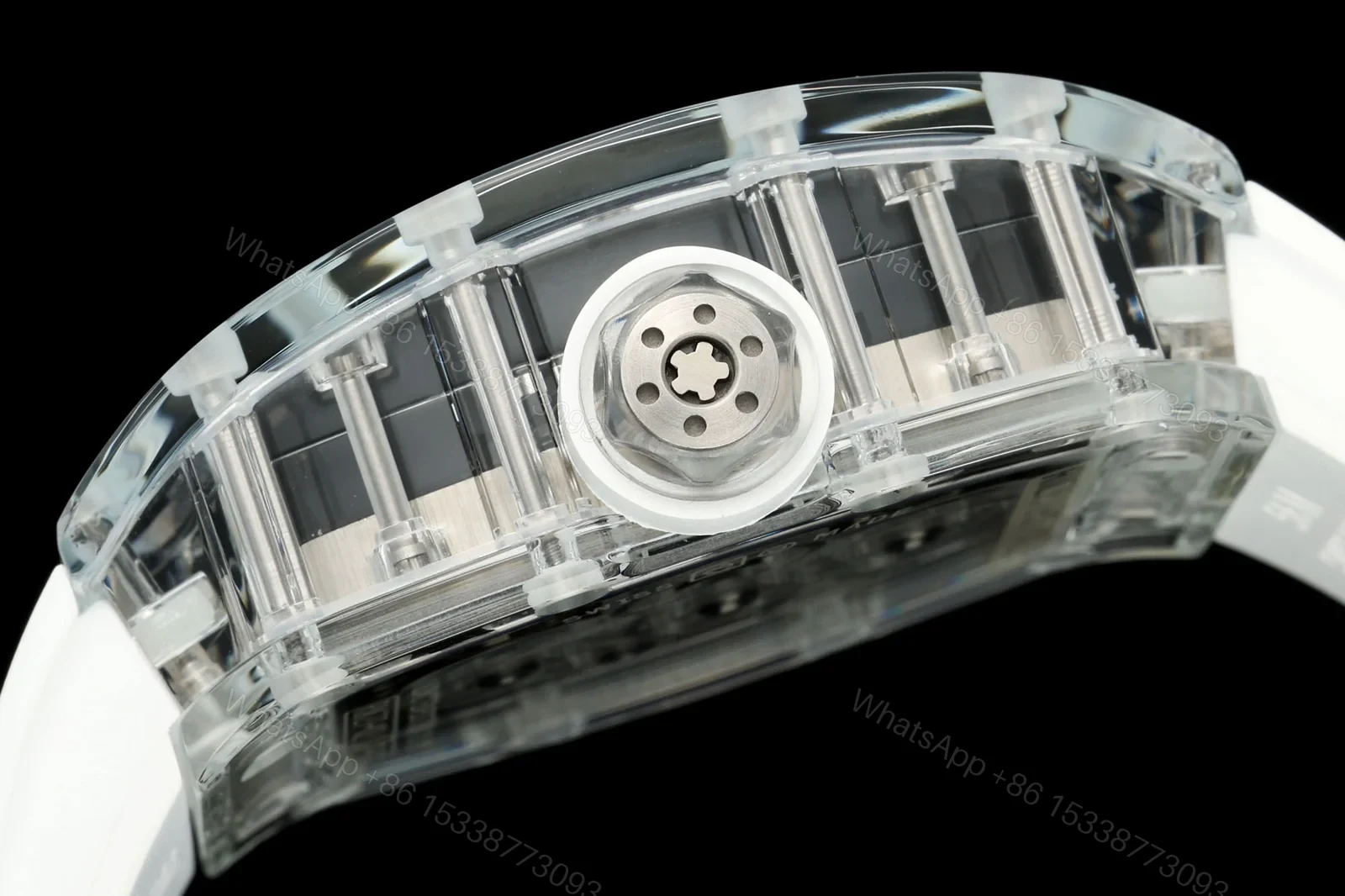 View 7 of Richard Mille RM56-02 Sapphire Crystal Tourbillon Watch Transparent Skeleton Cable Suspension Movement Ultra Light Premium Edition RM-RM56-02-SCX-TB35
