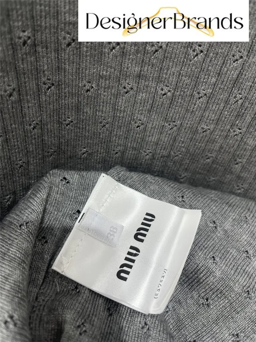 View 7 of Miu Miu Grey V-Neck Sleeveless Knitted Mini Dress