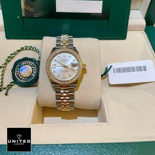 View 8 of Rolex Datejust 279383RBR-0003 Champagne & Diamond Dial Replica