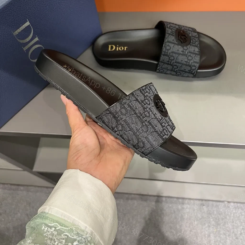 View 4 of Monogram Texture Black Slide: Everyday Luxury Footwear