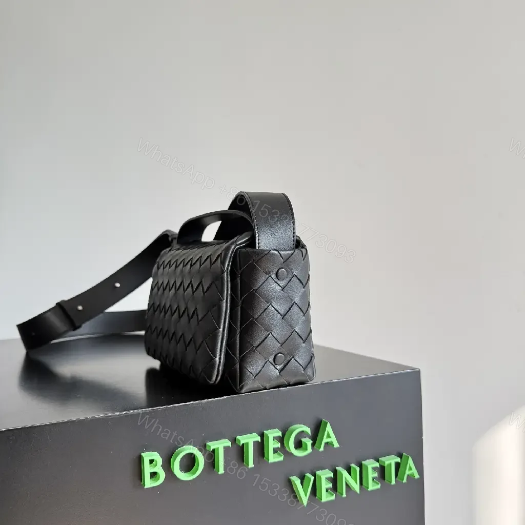 View 9 of Compact braided leather crossbody bag — timeless everyday luxury