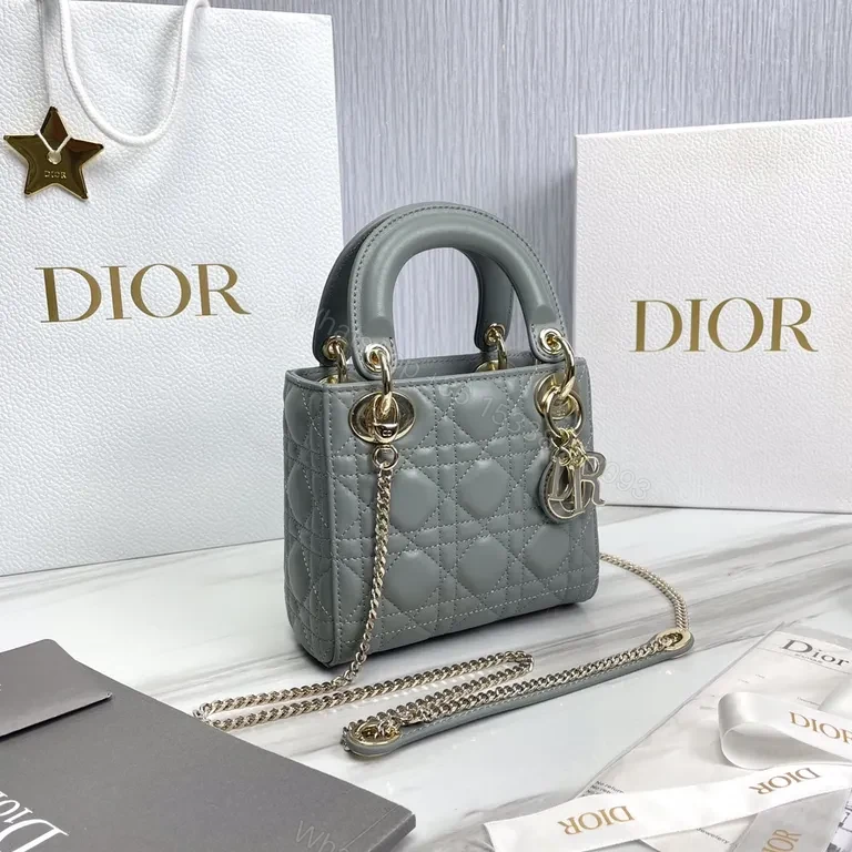 View 2 of Chic Quilted Mini Bag with Dior Charm - Crossbody Leather