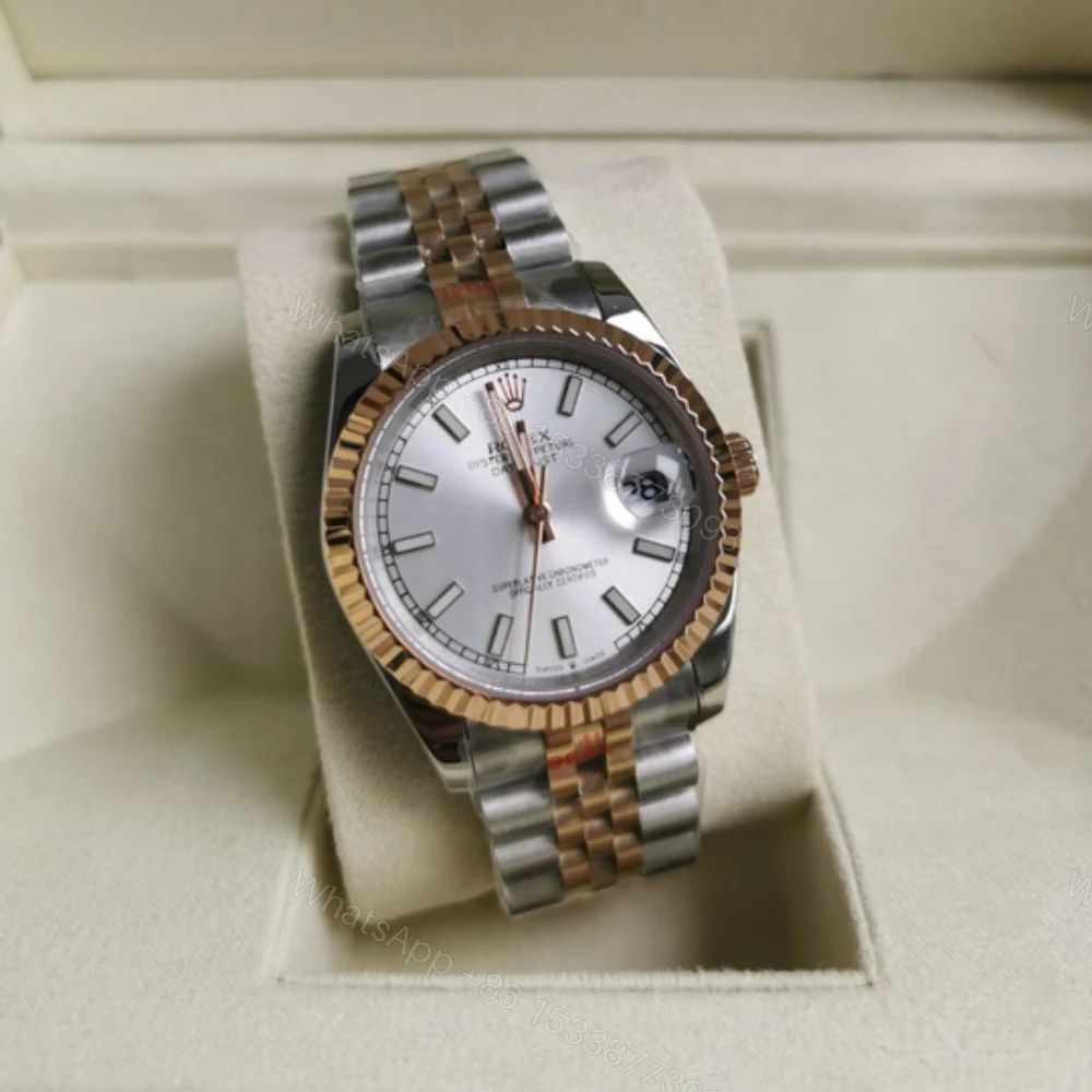 View 3 of Rolex Oyster Perpetual Datejust White Dial With Silver And Everose Gold Strap 36Mm