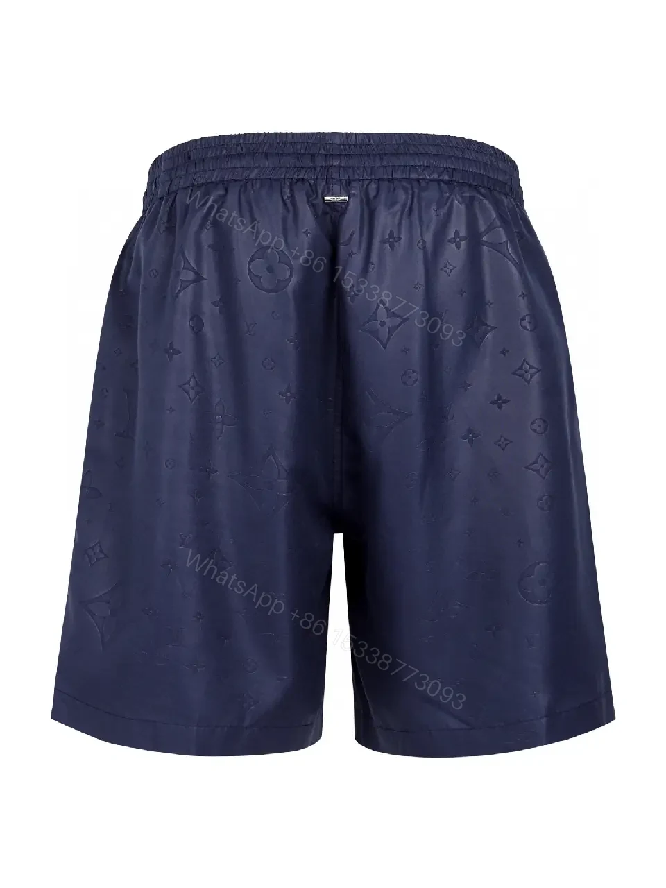View 11 of Blue Leather-Look Louis Vuitton Monogram Print Shorts