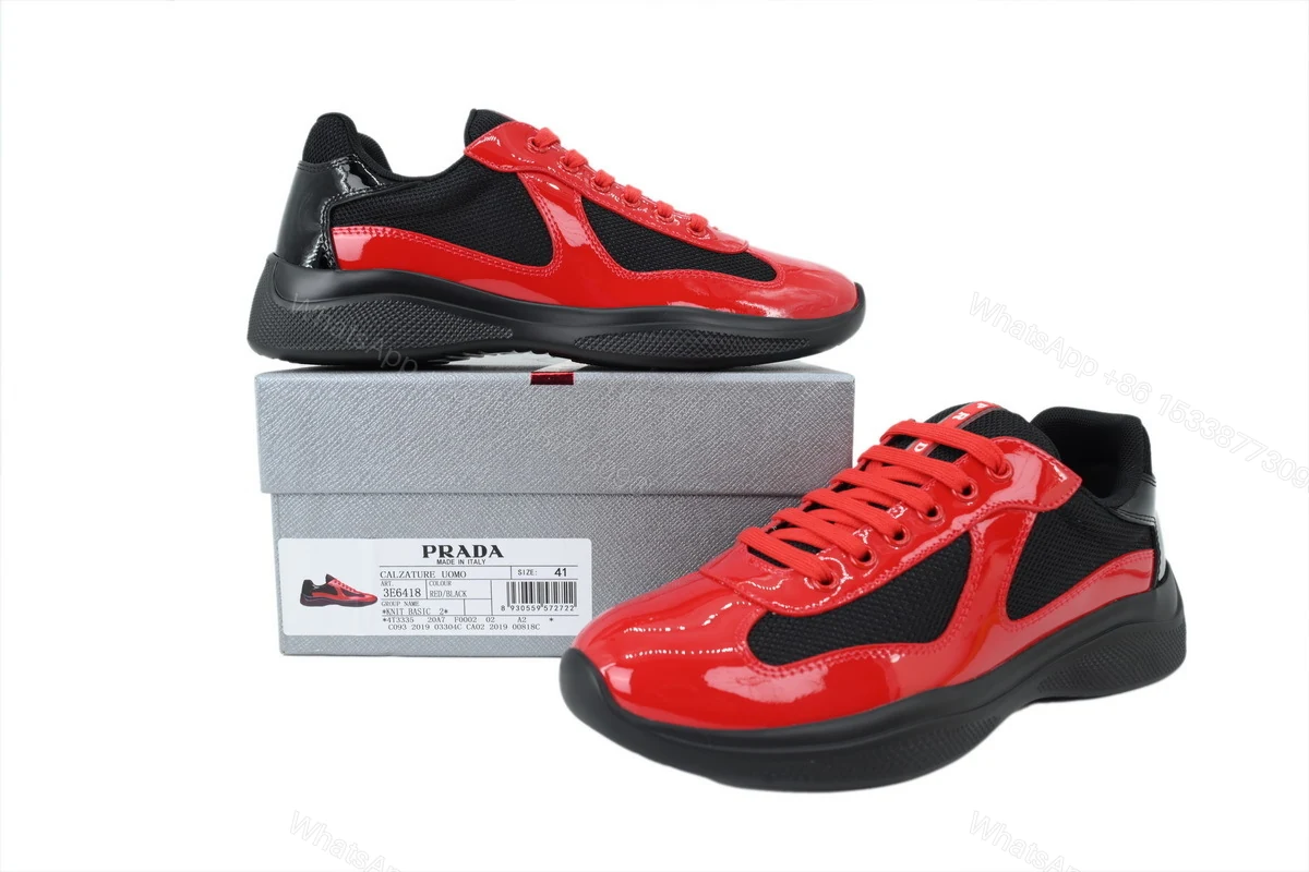 View 7 of Prada Sneakers Red and black combination