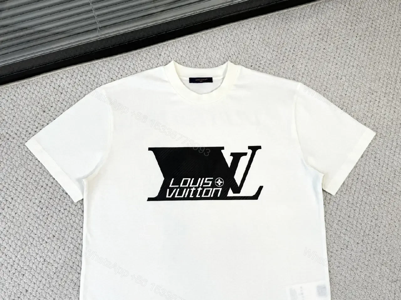 View 7 of White Cotton Graphic Tee, Bold Logo, Streetwear Essential