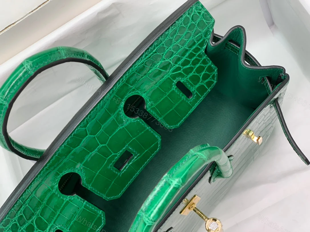 View 6 of H BIRKIN 30 CROCODILE GOLD-TONED HARDWARE DARK GREEN