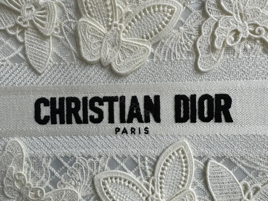 View 4 of Cream Lace Dior Tote: Butterfly Motifs, Luxury Everyday