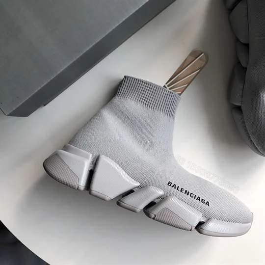 View 7 of BALENCIAGA SPEED 2.0 SNEAKER IN GREY RECYCLED KNIT – BB142