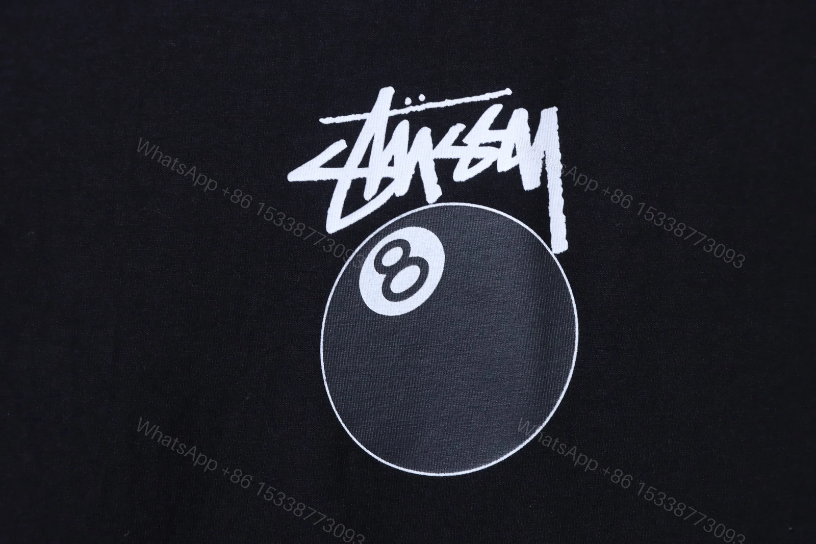 View 4 of Stussy black 8-ball print short-sleeved shirt black