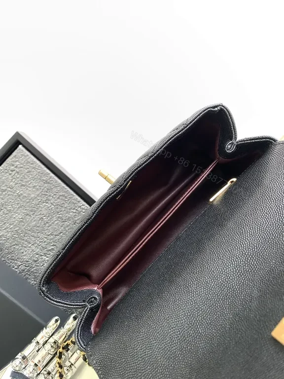View 4 of Quilted Black Flap Bag + Gold Hardware - Everyday Luxe Bag