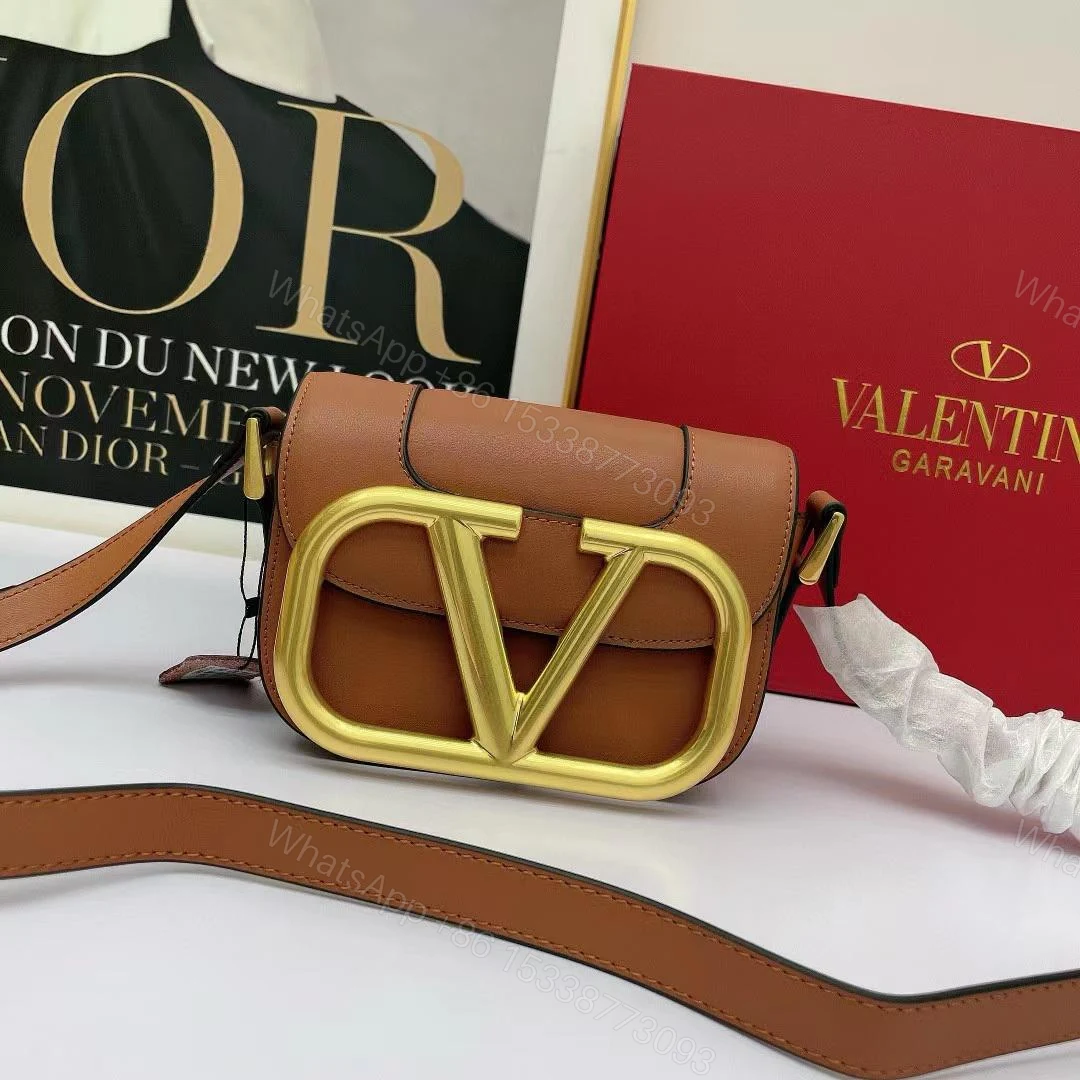View 4 of VALENTINO GARAVANI SUPERVEE V LOGO SMALL BAG BROWN 18CM