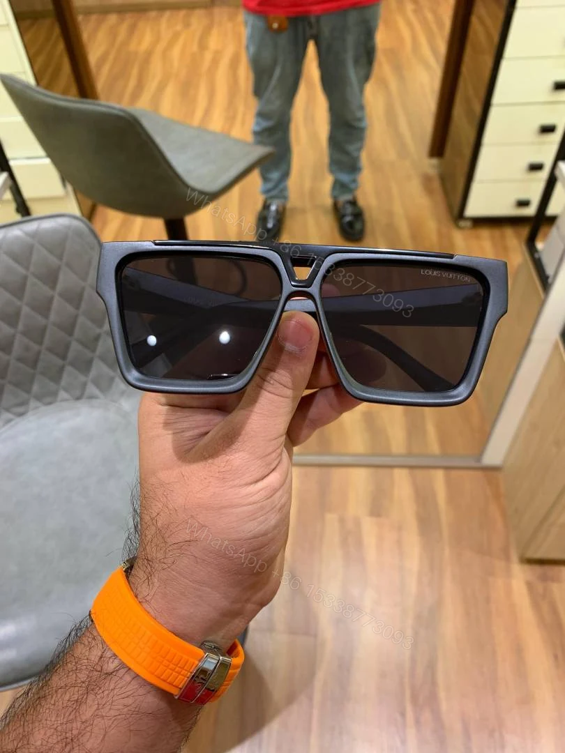 View 2 of First Copy Louis Vuitton Blue Square Frame Men’s Sunglasses
