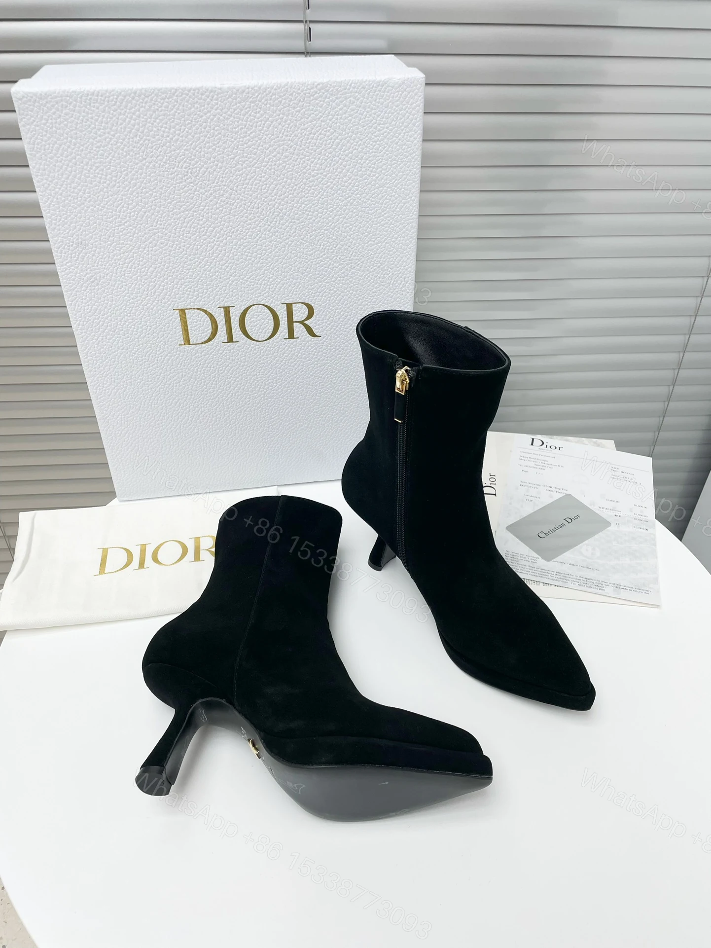 View 5 of DIOR SUEDE LEATHER ANKLE BOOTS BLACK