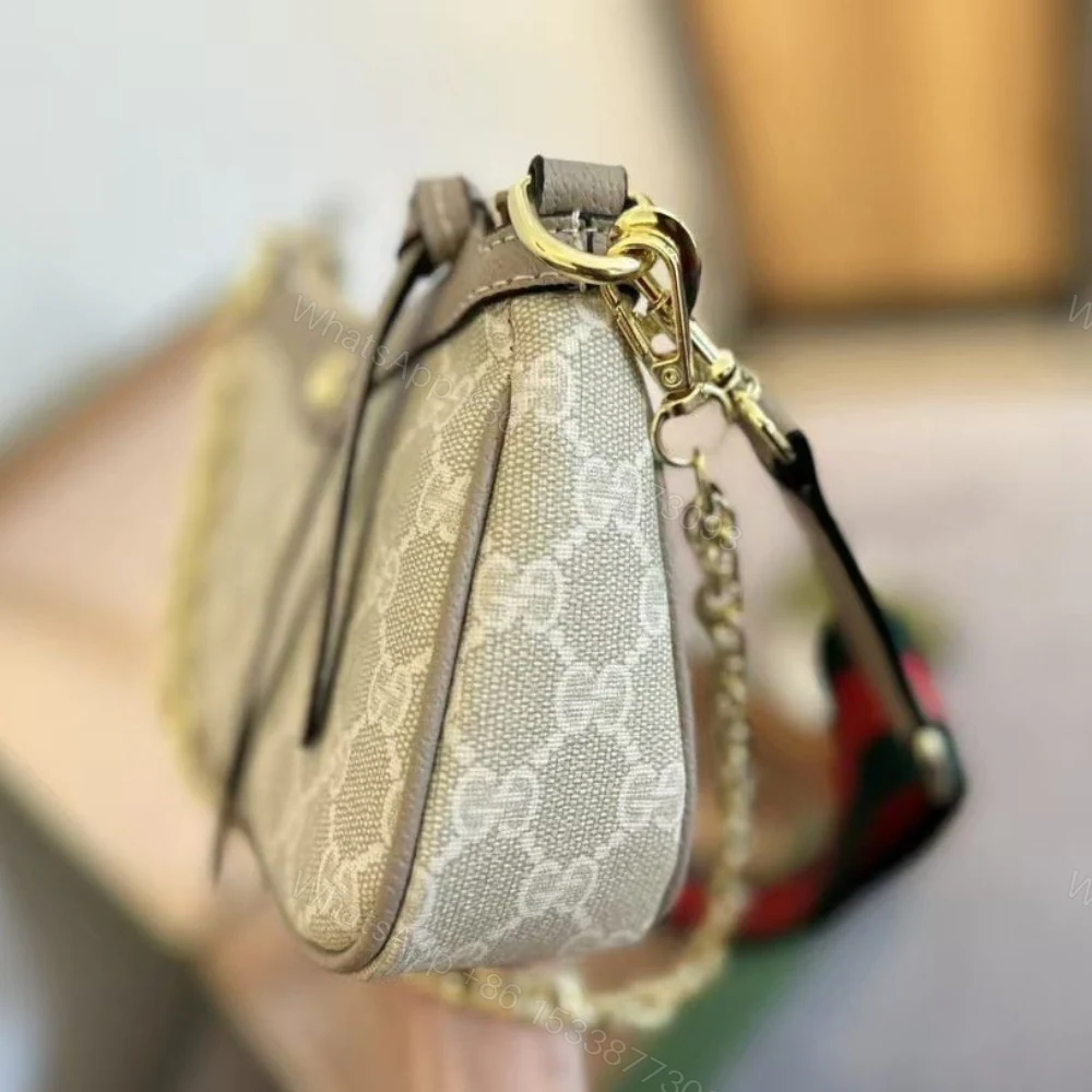 View 3 of Gucci Ophidia Small Shoulder Bag Beige And White 25Cm 735132 UULAG 9682