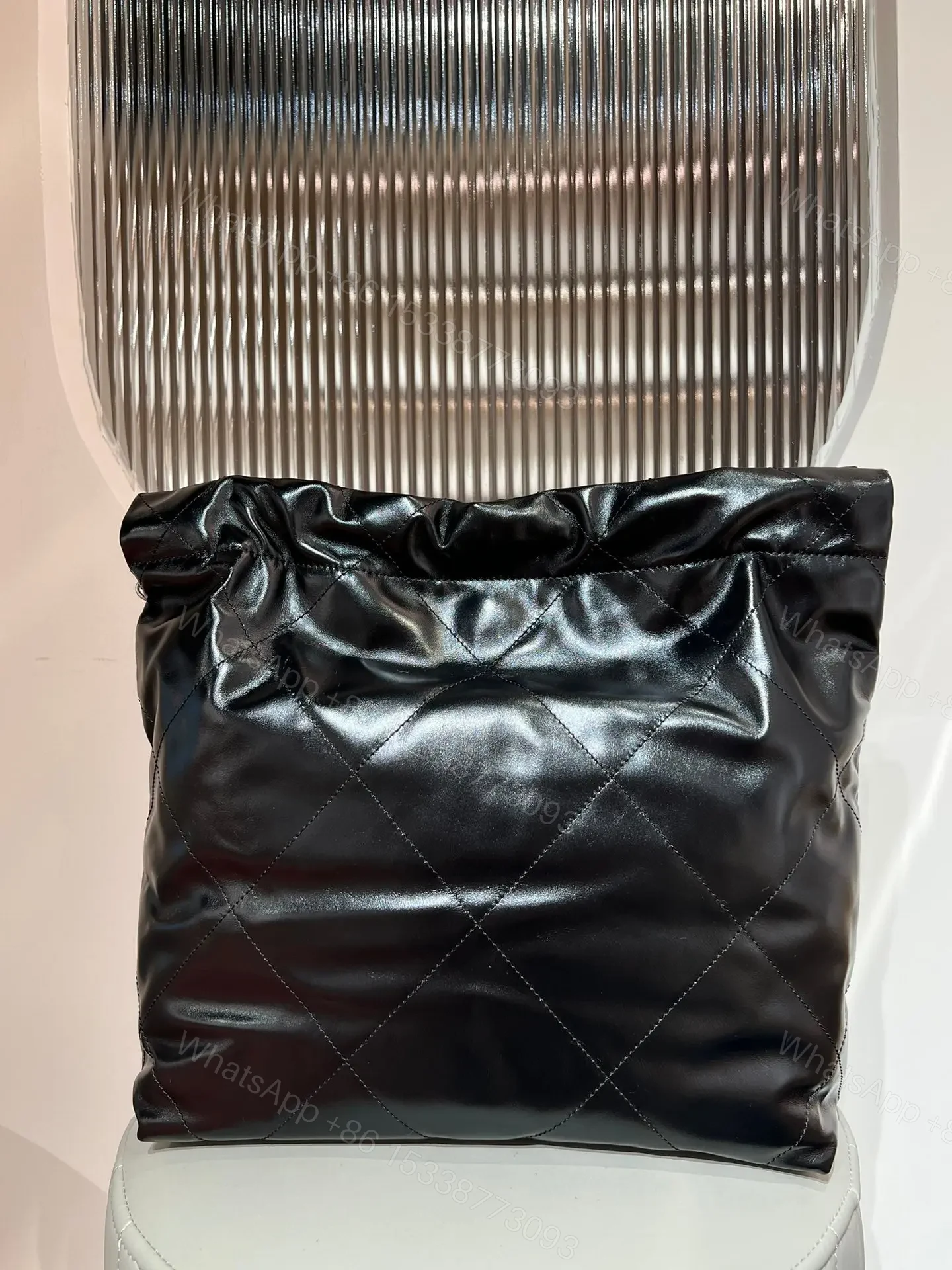 View 5 of CHANEL 22 Small Black Sliver Hardware