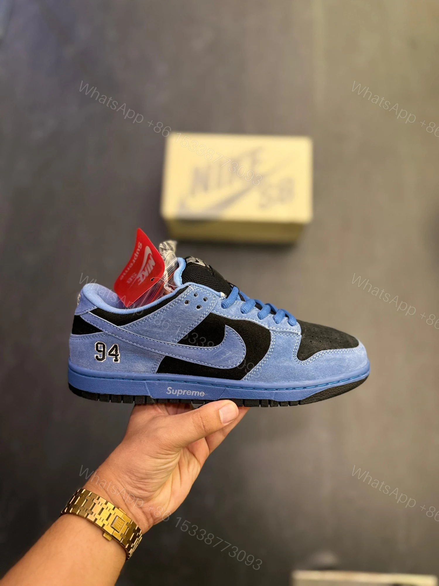 View 4 of First Copy Nike SB Dunk Supreme 94 Blue Black Ocean Fog Sneakers