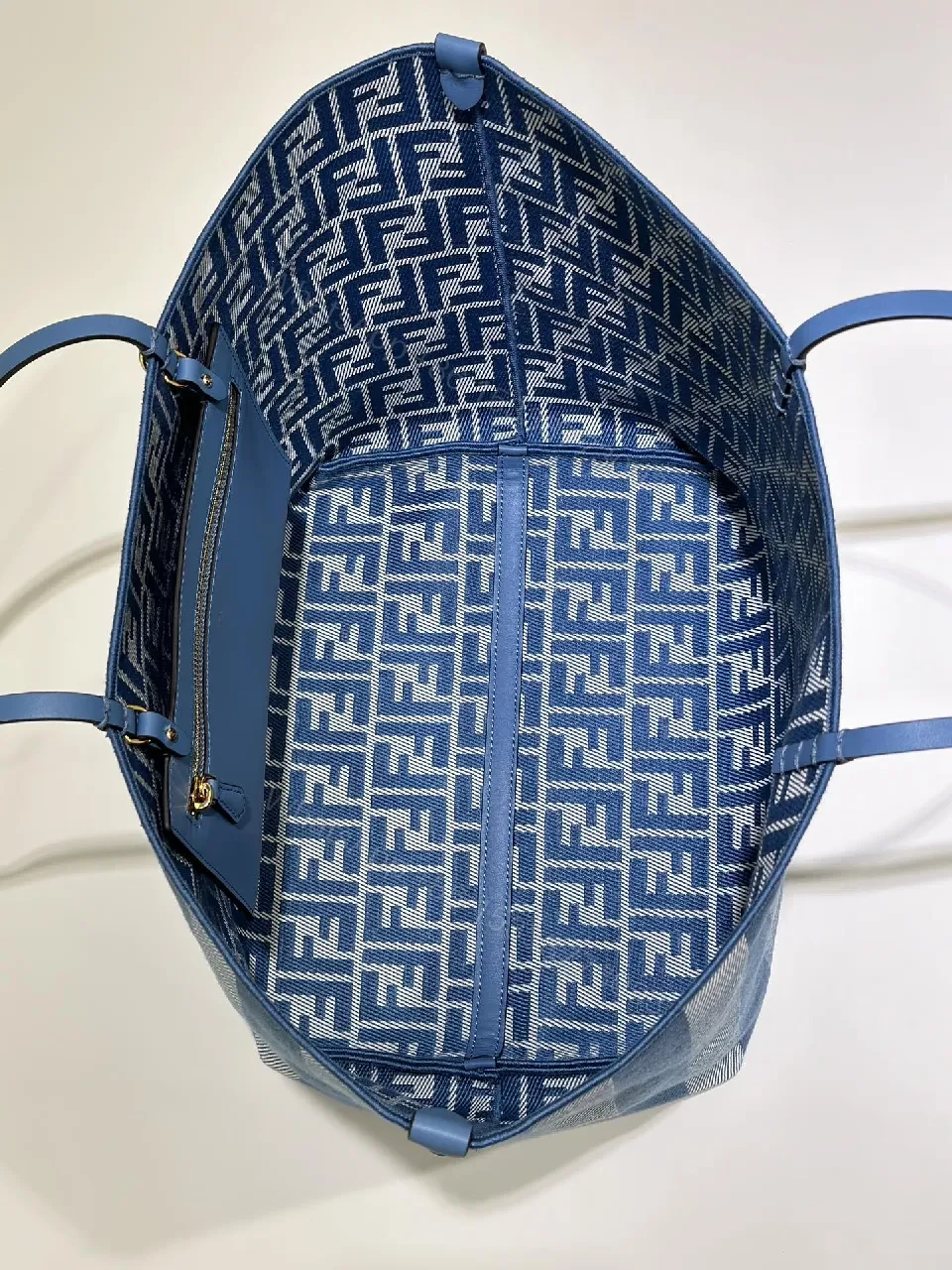 View 4 of Blue Monogram Tote: Structured Everyday Luxury