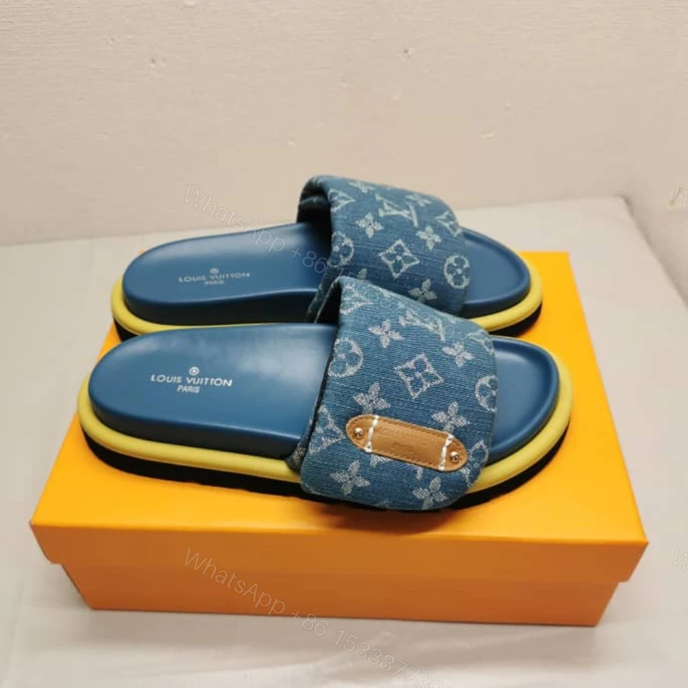 View 5 of Louis Vuitton Pool Pillow Flat Comfort Mules Blue 1ACJVH