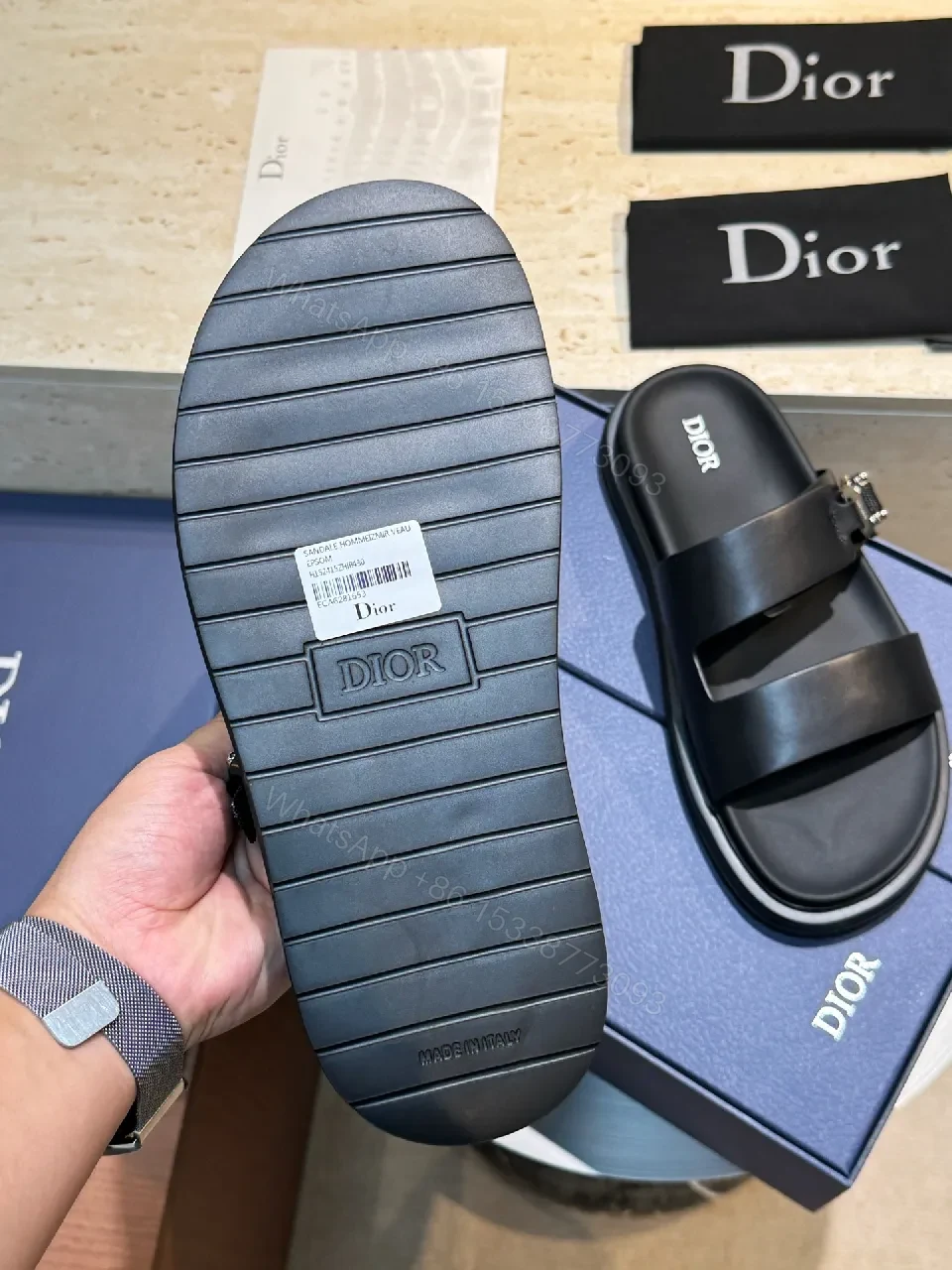 View 5 of Bold Minimalism Leather Sandals with Cushioned Footbed
