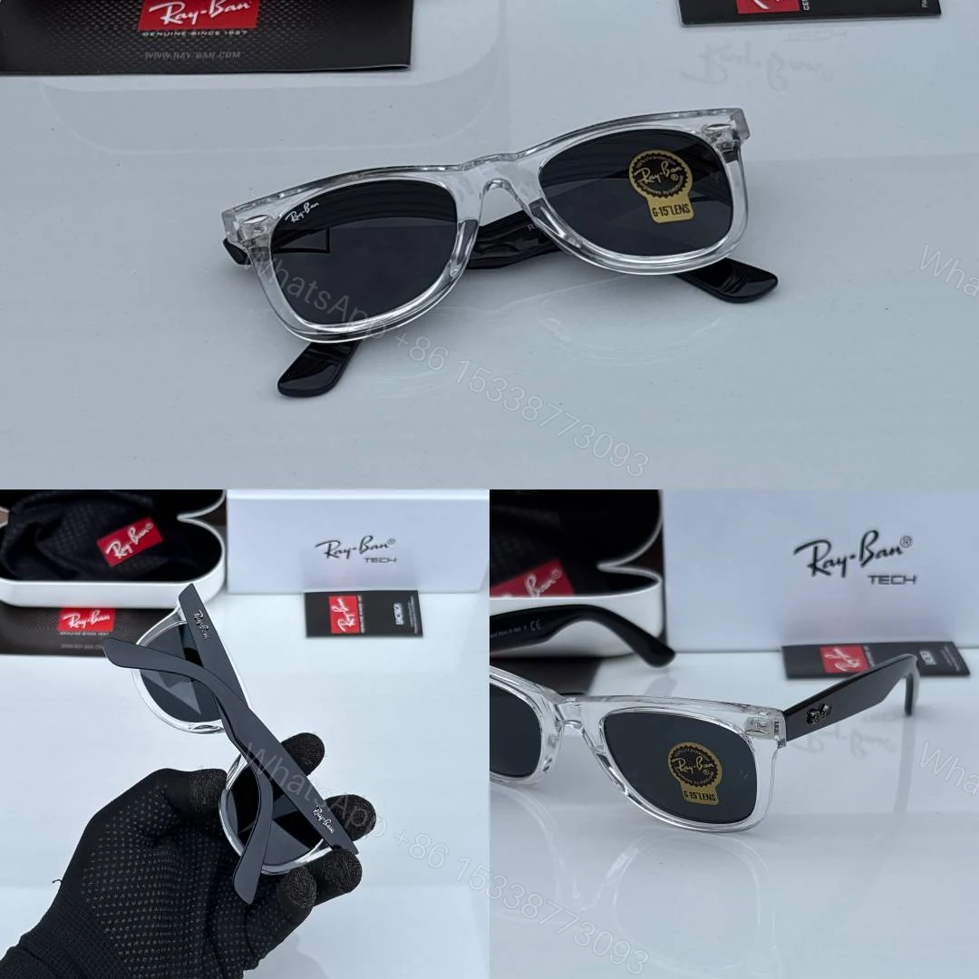 View 2 of First Copy Rayban 2140 Slant Transparent Black Glass Quality
