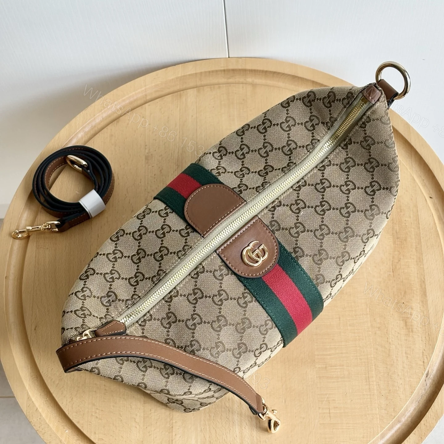 View 7 of Gucci Vanity Medium Top Handle Bag Beige And Brown GG Canvas 27Cm