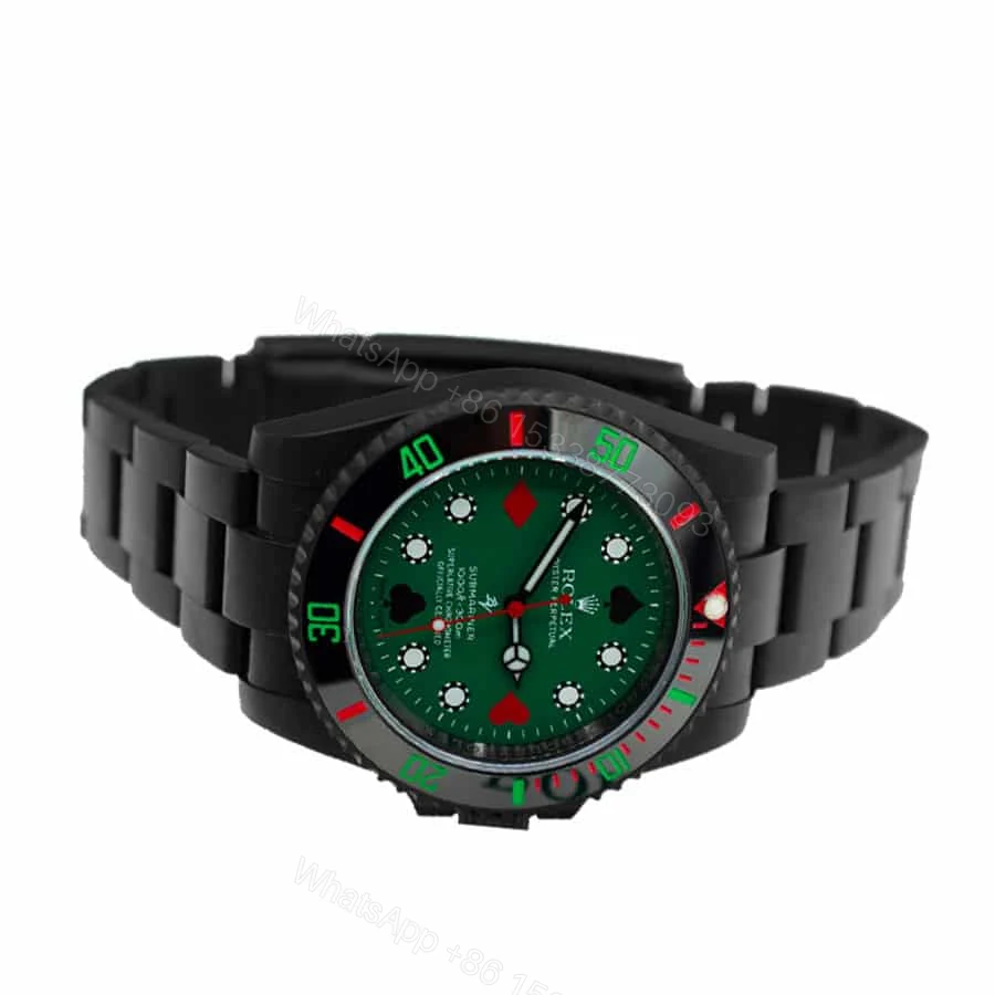 View 2 of Rolex Submariner 114060 Super Clone : Blaken Blackout Green Dial 40mm
