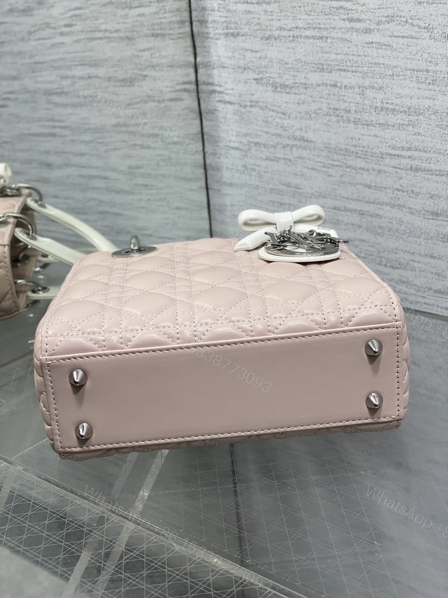 View 5 of Dior Small Lady Dior Bag in Two-Tone Soupir Pink