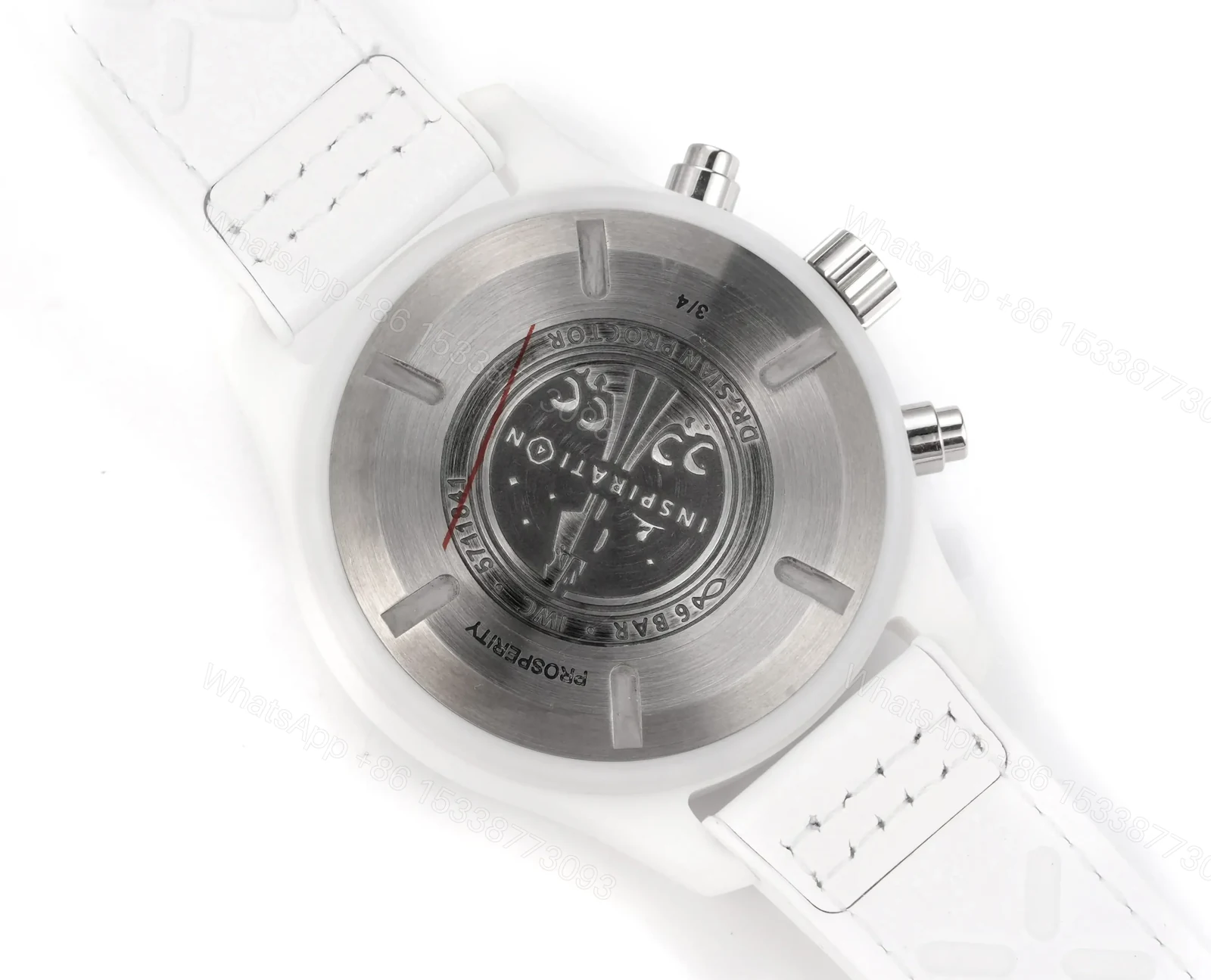 View 8 of IWC White Ceramic Pilot Chronograph Blue Dial White Strap Ultimate 44MM IWC-CER-PIL-CHR-BLU44-WH