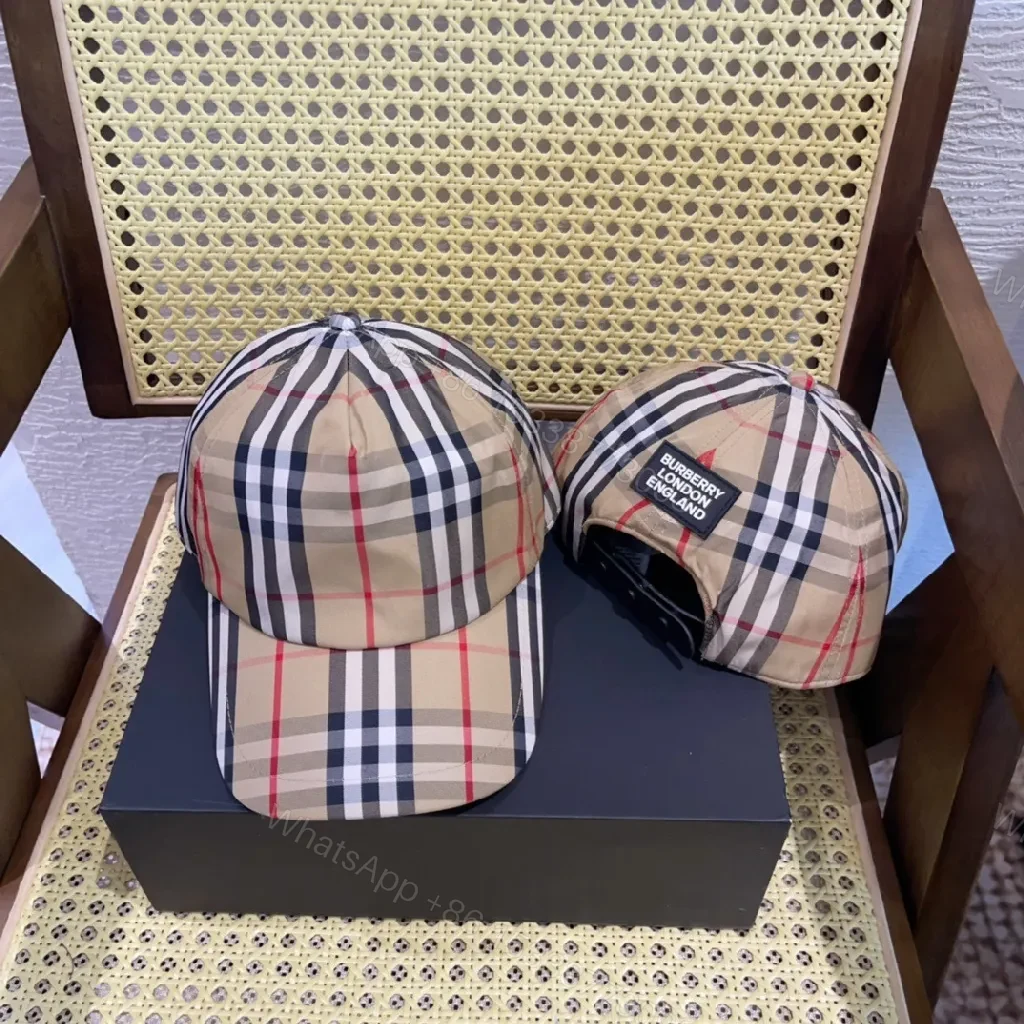 Beige Plaid Cap Set: Classic Check, Modern Fit Utility Cap — view 1