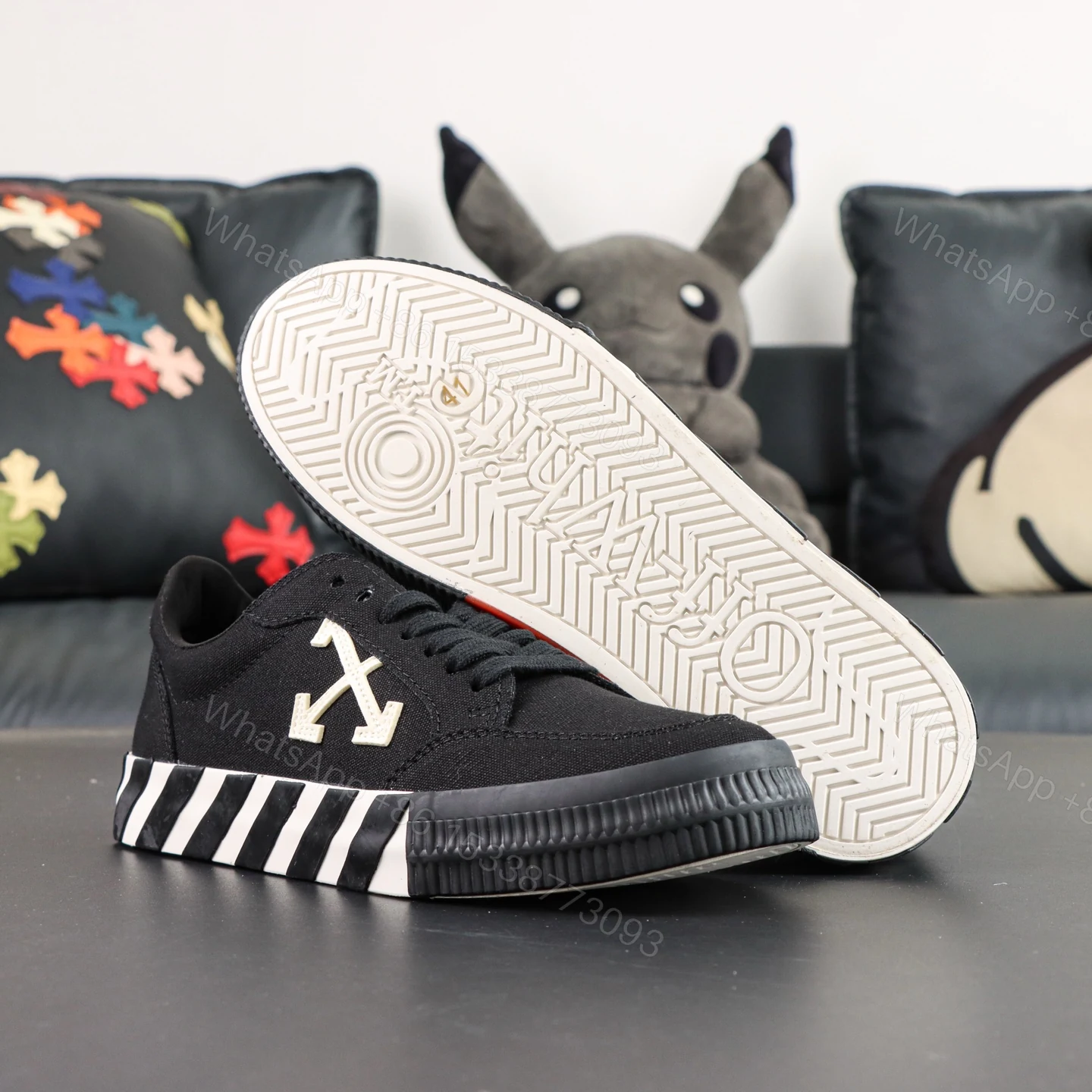 View 3 of Off White Low Vulcanised Black White Reps