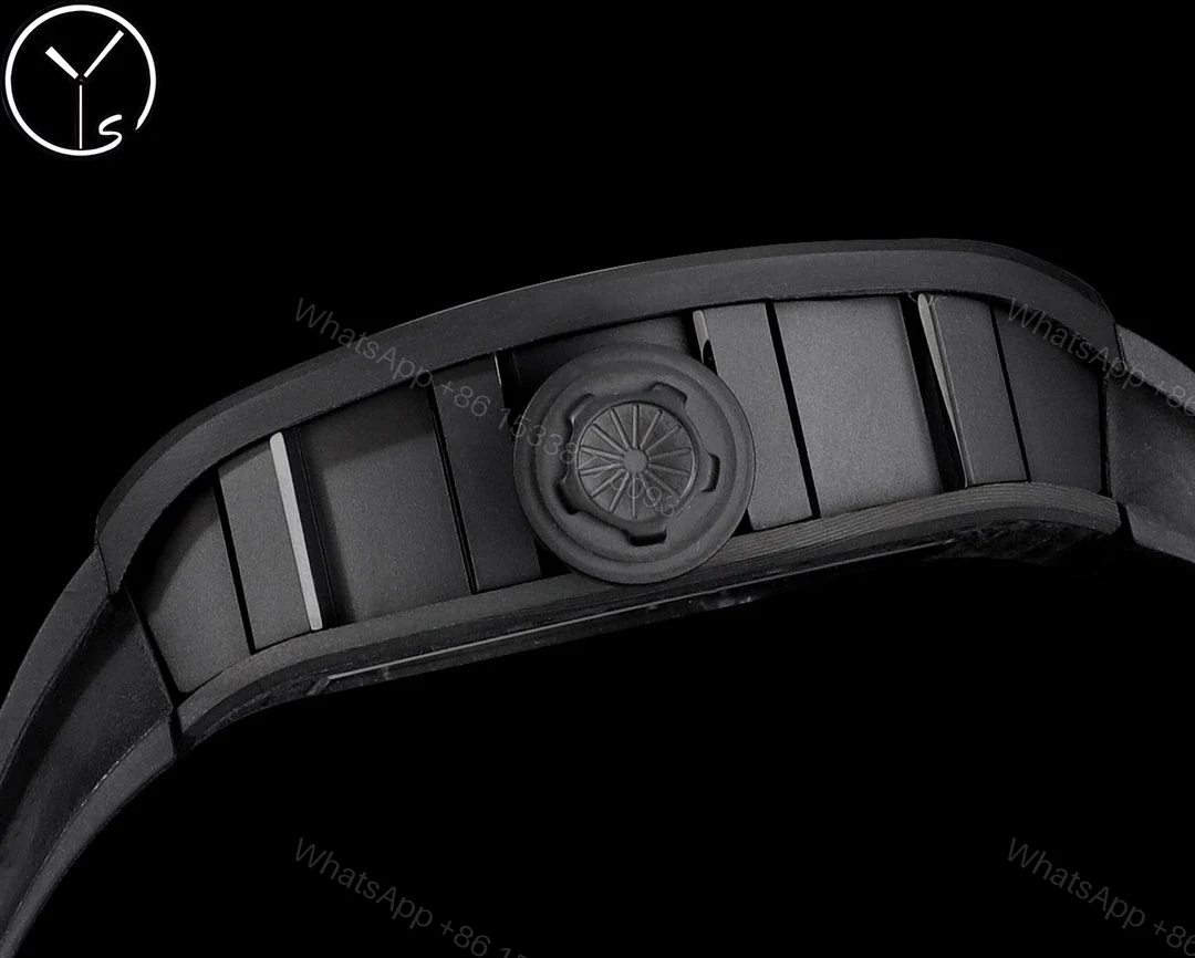 View 8 of Replica Richard Mille RM 052 Black Carbon Fiber Case Skeleton Skull Dial Men’s Luxury Watch