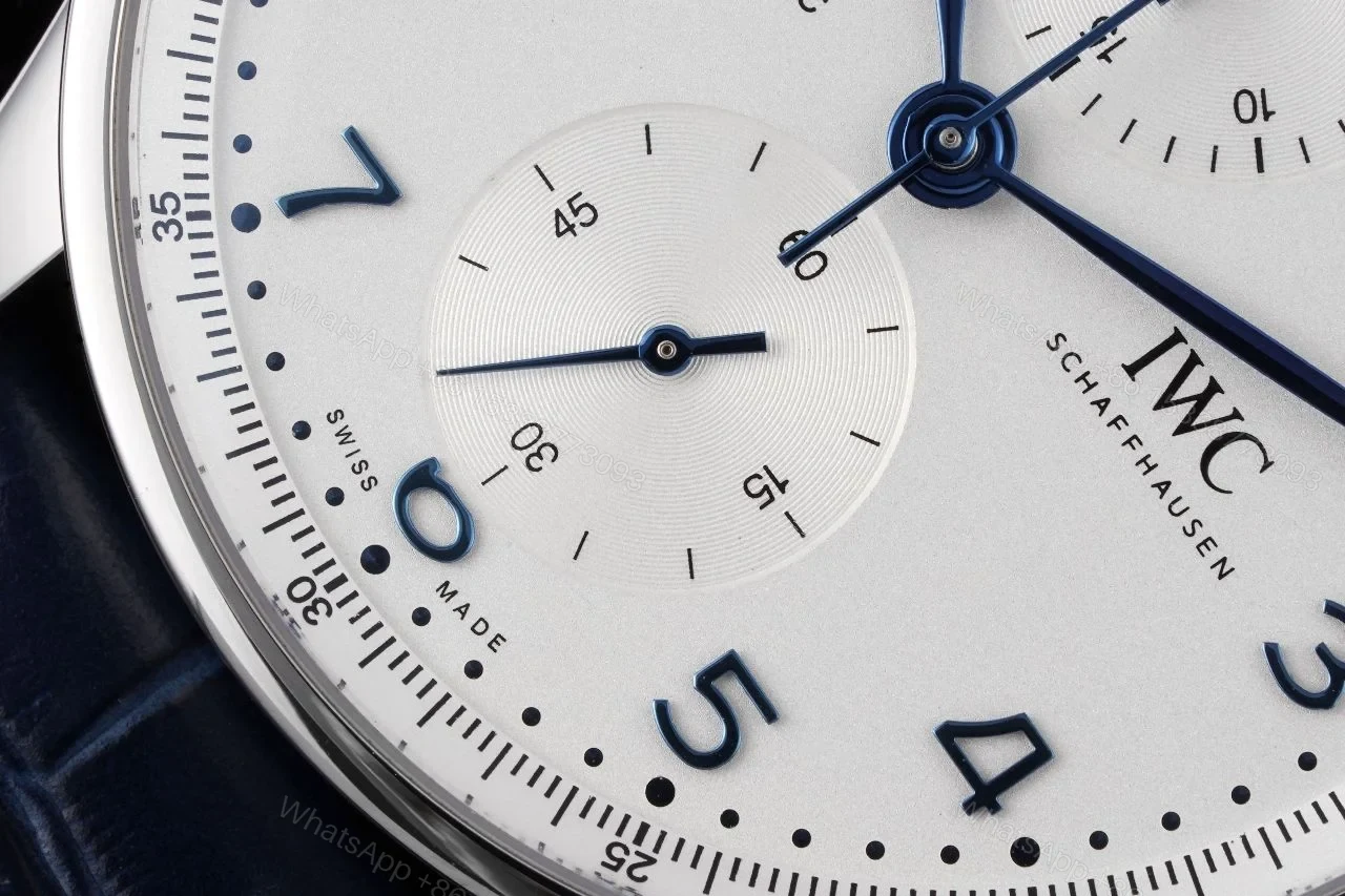 View 5 of IWC Portugieser Chronograph Replica Blue Leather Strap 41MM Premium IW371606