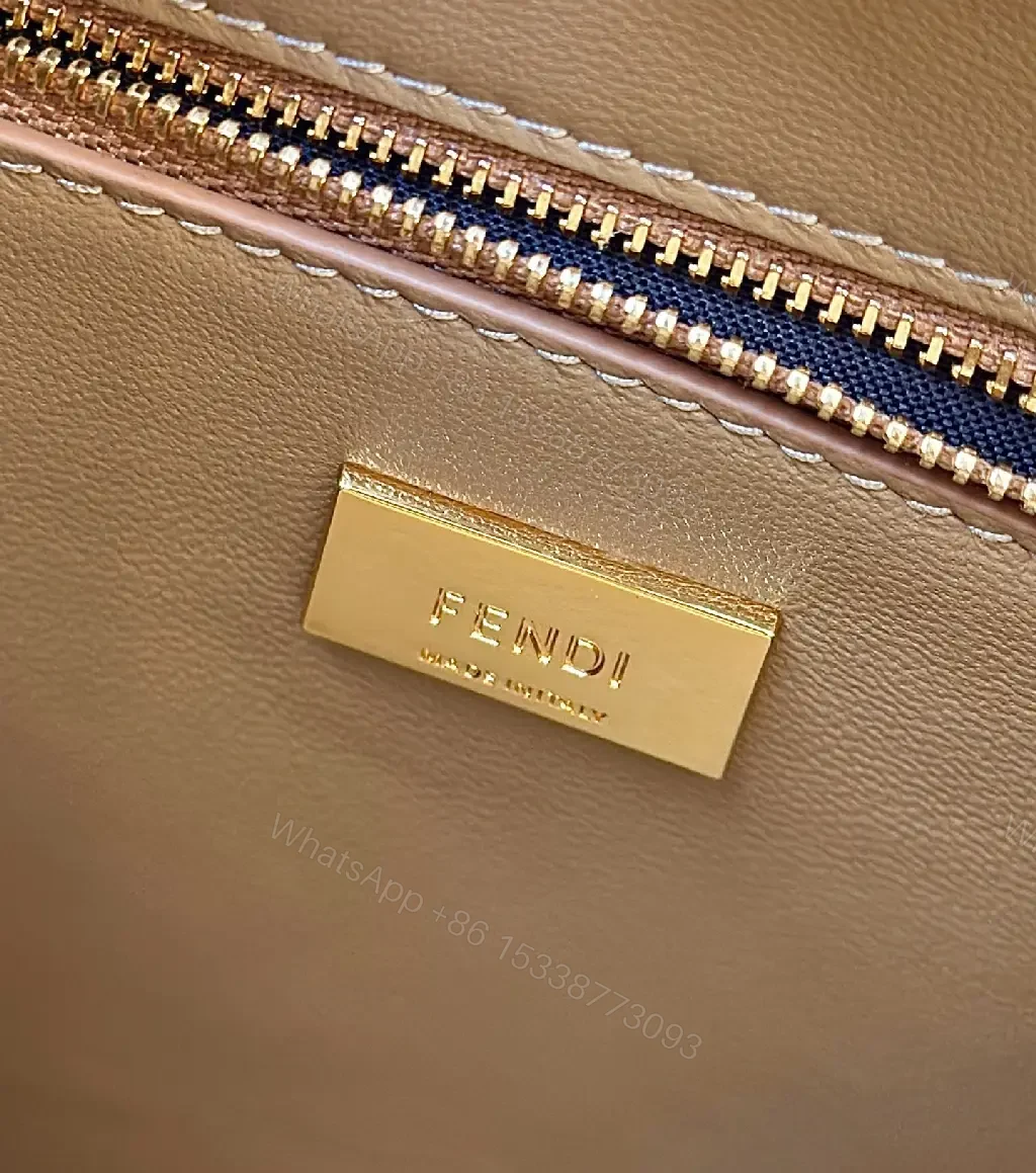 View 6 of Taupe-Tone Leather Crossbody: Braided Edge, Turn-Lock Bag